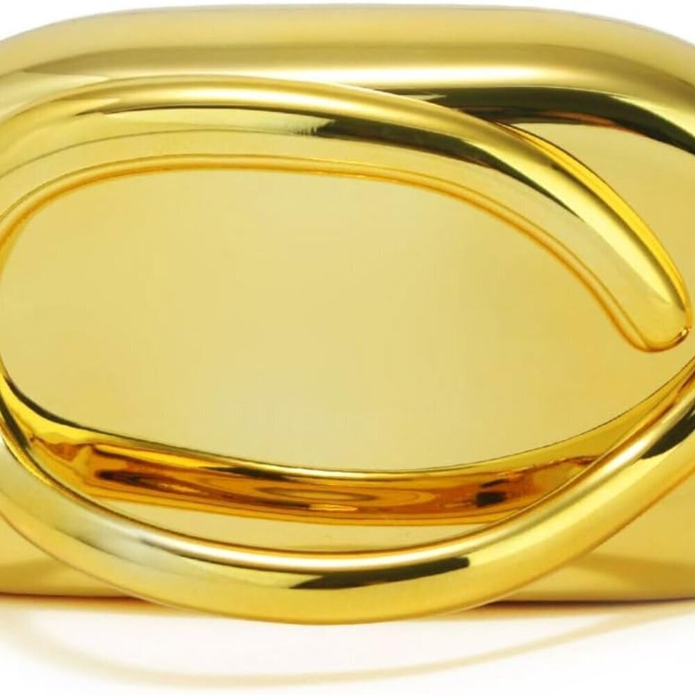 Elegant Gold Acrylic Clutch Purse for Women with Metal Handle, Party Wedding Eve
